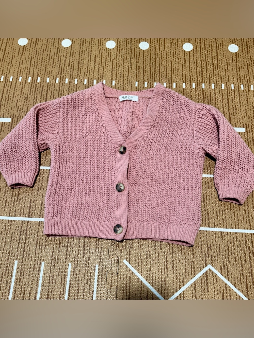 H&M Dusty Pink Knit Cardigan Sweater 3-4Y | Button Front